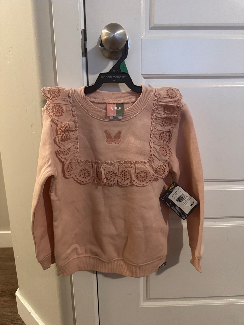 Pink Ruffle Butterfly Sweatshirt